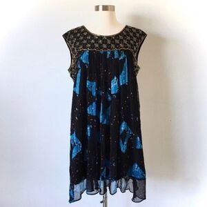 NWT Anthropologie Moulinette Soeurs Embellished Beaded Sleeveless Swing Dress